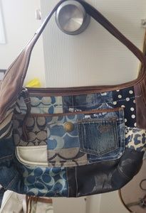 Coach purse - denim patchwork design